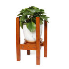 Modern Adjustable Solid Wooden Indoor Plant Stand Flower Pot Holder With Tray